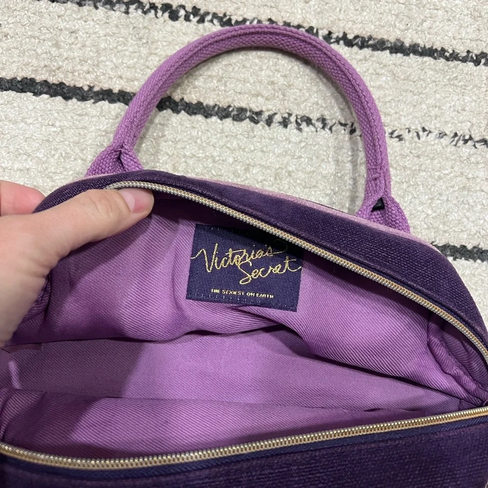 Victoria's Secret Purple and Gold Heart Satchel